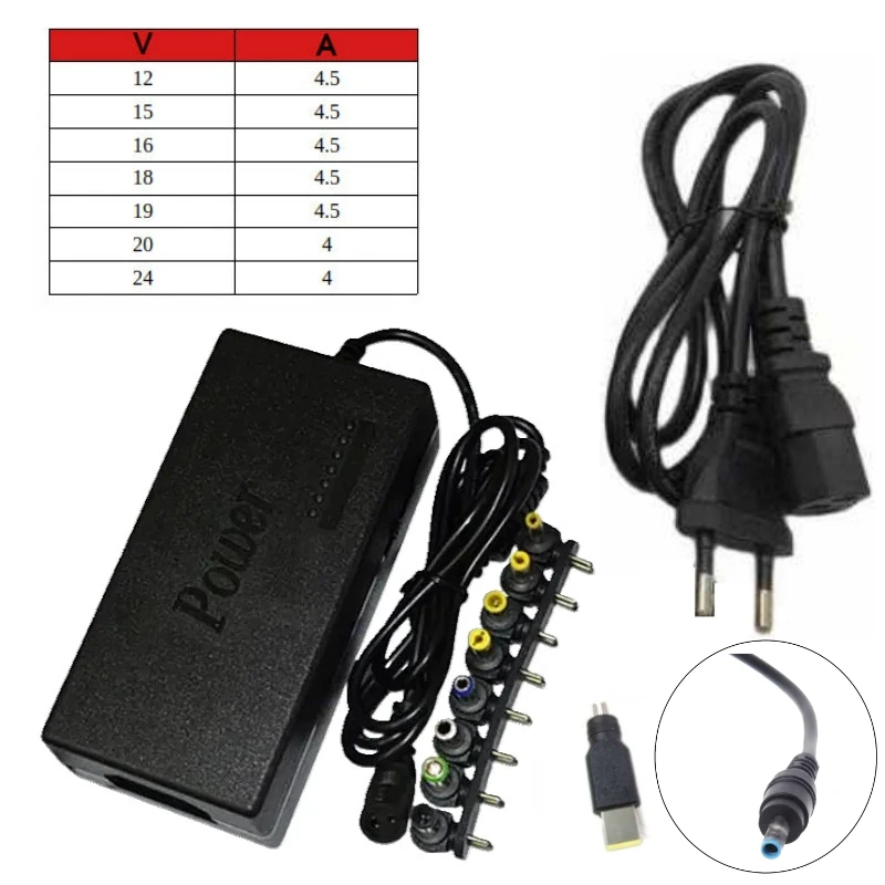 Chargeur universel 120W 1224V avec 10 connecteurs
