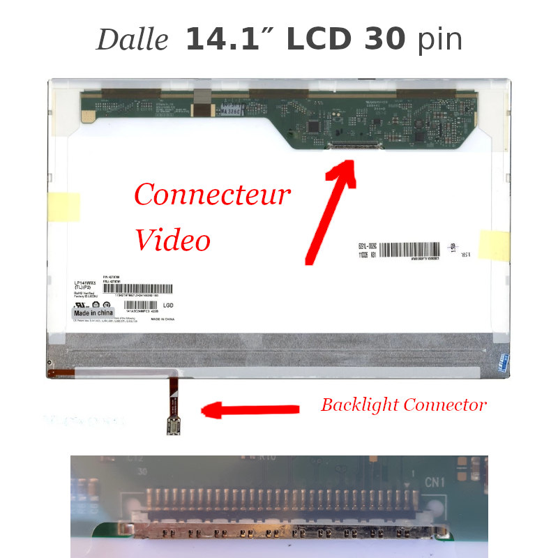 Dalle 14.1 LCD 30 pin pour pc portable 1280x800 LP141WX5(TL)(P2)