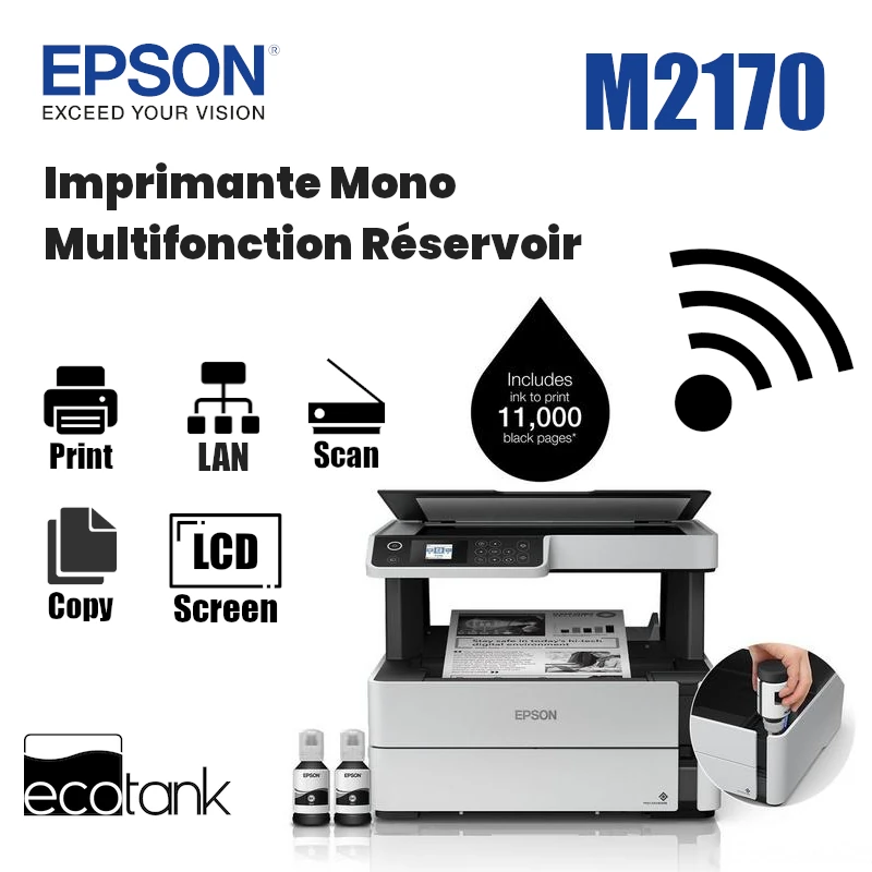 Imprimante Mono Multifonction Epson M2170 Réservoir Wifi 3-EN-1 image #01