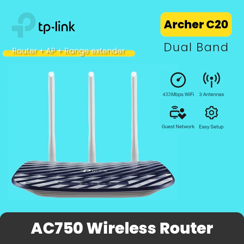 Routeur AC750 Archer C20 TP-Link Dual Band 433Mbps image #01
